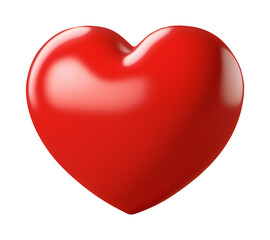 red heart isolated on transparent background created with Generative AI technology