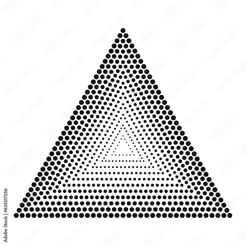 Aufkleber halftone triangles, halftone dots pattern. vector halftone geometric dots.
