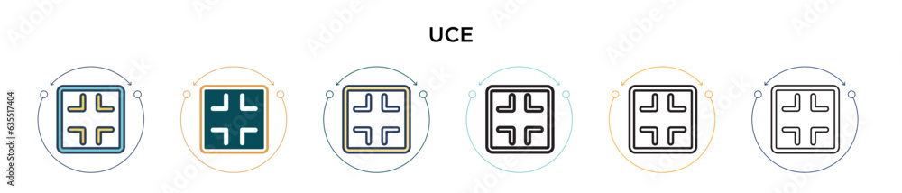 Poster reduce icon in filled, thin line, outline and stroke style. vector illustration of two colored and b