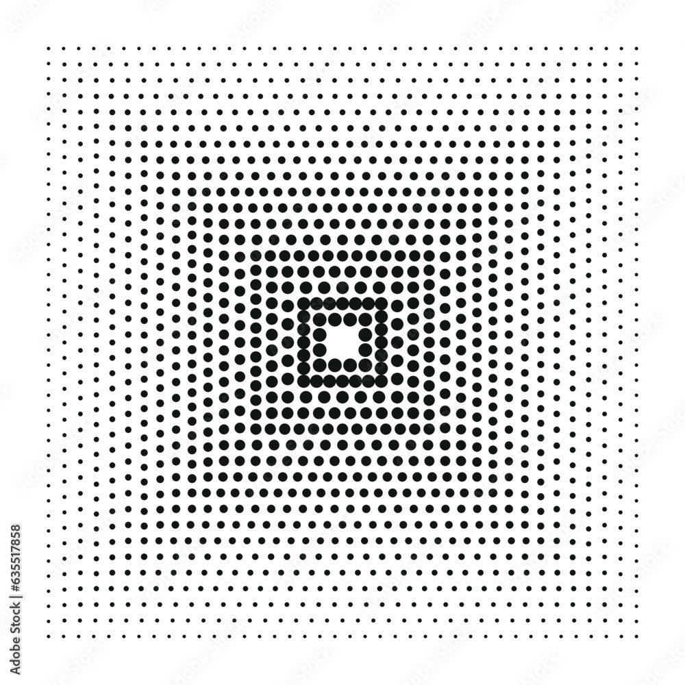 Poster halftone rectangles, halftone dots pattern. vector halftone geometric dots.
