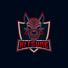 Kitsune E-Sport Logo. Kitsune E-Sport Mascot Logo Vector Design Template