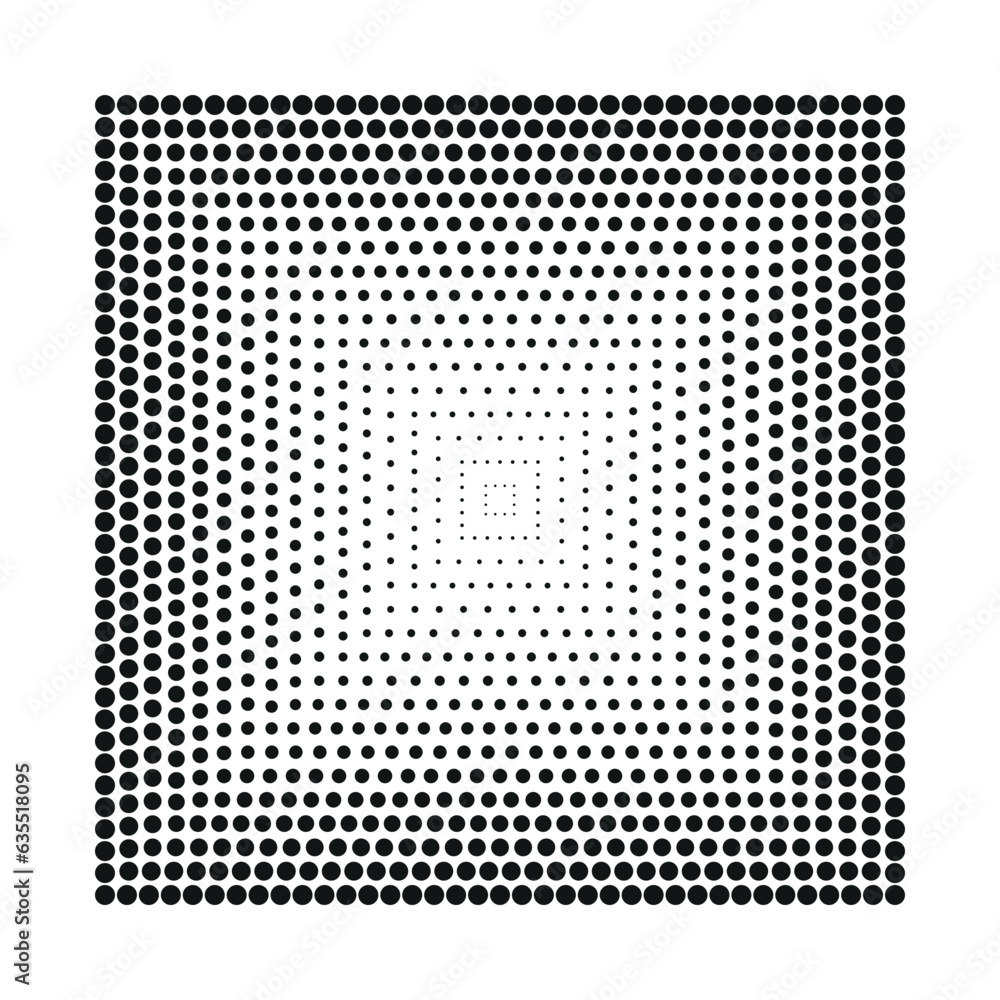 Poster halftone rectangles, halftone dots pattern. vector halftone geometric dots.