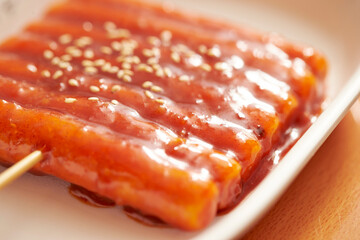 spicy seasoned rice cake skewers