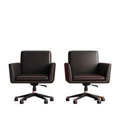 two black office armchairs