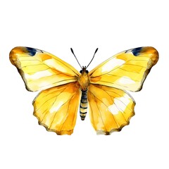 Yellow butterfly isolated on white background