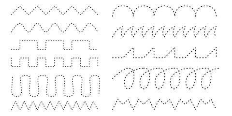 Tracing line for preschool or kindergarten. Practice writing skill