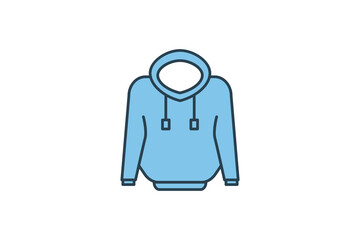 Sweatshirt Icon. Icon related to clothes. flat line icon style. Simple vector design editable