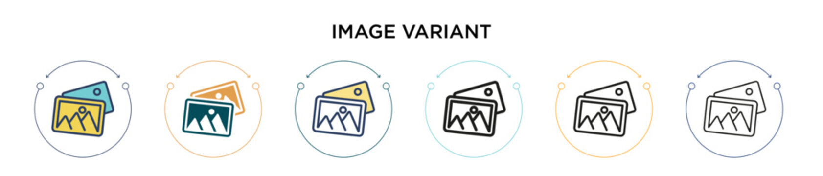 Image variant icon in filled, thin line, outline and stroke style. Vector illustration of two colored and black image variant vector icons designs can be used for mobile, ui, web