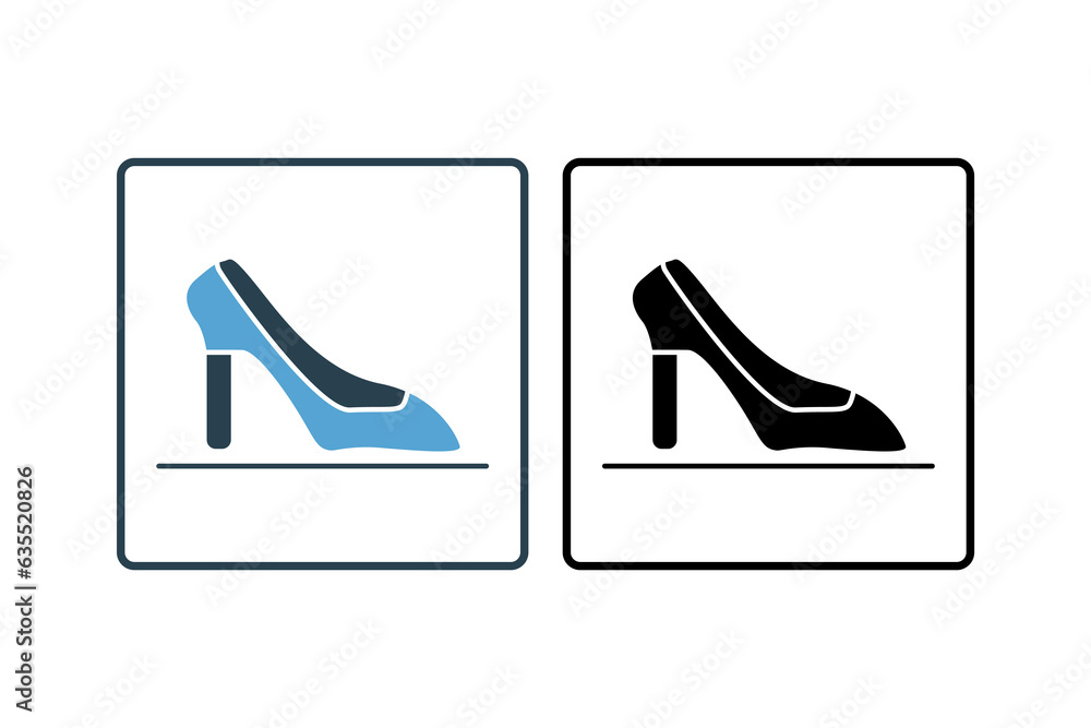 Poster high heels icon. icon related to clothes. solid icon style. simple vector design editable