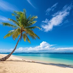 beach with palm trees Created with generative Ai