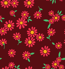 Fototapeta na wymiar Seamless Floral vector wallpaper 4 color