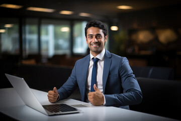 Indian handsome businessman working in the corporate office