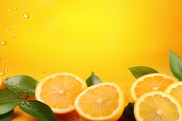 A refreshing natural backdrop featuring vibrant slices of citrus limes and lemons. AI Generated