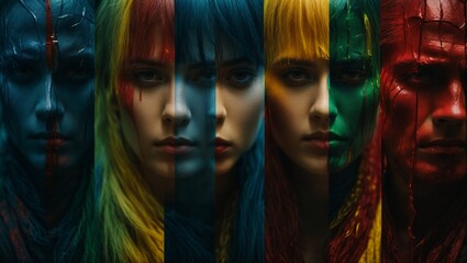 Obraz premium People with vibrant and diverse hair colors