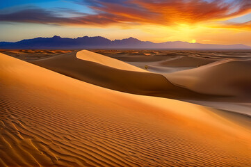 Fototapeta na wymiar Desert Horizons: A Celestial Symphony