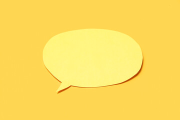 Blank speech bubble on orange background