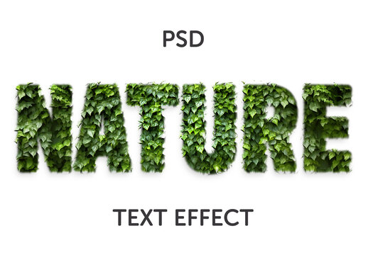 Nature text effect with Generative ai leaves