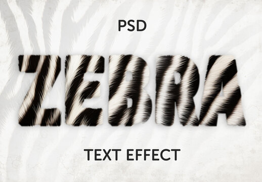 Zebra fur text effect with Generative AI