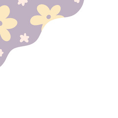 Flower purple pastel cute kawaii minimal frame