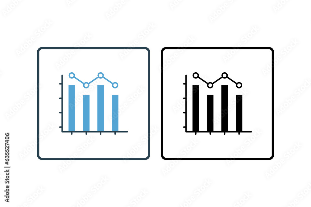 Poster graph chart icon. icon related to assessment. solid icon style. simple vector design editable