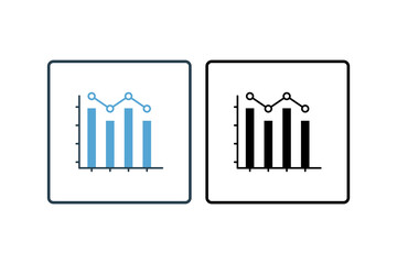 Graph Chart Icon. Icon related to assessment. solid icon style. Simple vector design editable