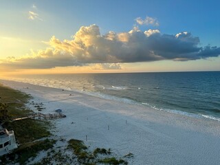 Aerial View of Blue and Green Water on FL Beach