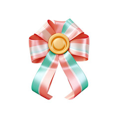 A transparent background shows a ribbon with three colors for a medal