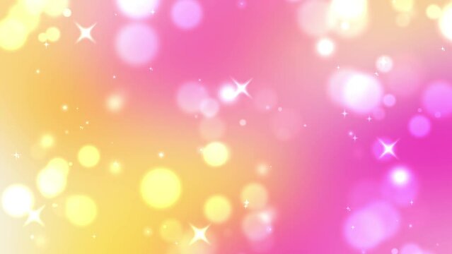 キラキラかわいい玉ボケの背景（10秒ループ・ピンク）