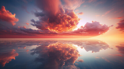 Fototapeta premium beautiful evening sky at sea