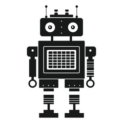 Obraz premium Retro Robot Mechanical Toy in Outline Design