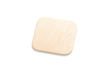 Blank rhomb wood plate mockup, side view