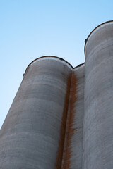 grain mill silo towers full of farm feed storage