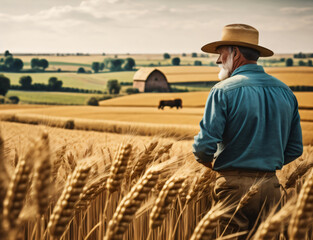 Naklejka na ściany i meble farmer in field