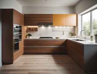 Fototapeta na wymiar modern kitchen in house