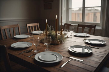 table setting in a restaurant