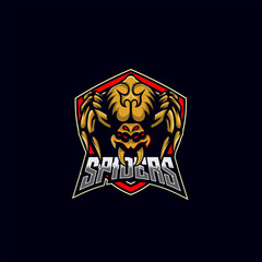 Fototapeta premium Spider E-sport logo mascot design template vector illustration