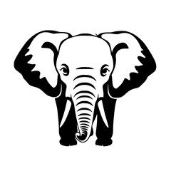 elephant, animal, vector, mammal, illustration, cartoon, wild, wildlife, silhouette, nature, animals, trunk, drawing, zoo, india, art, design, safari, svg