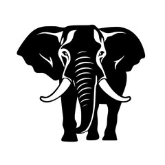 Fototapeta premium elephant, animal, vector, mammal, illustration, cartoon, wild, wildlife, silhouette, nature, animals, trunk, drawing, zoo, india, art, design, safari, svg