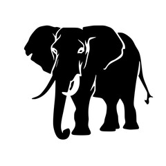 elephant, animal, vector, mammal, illustration, cartoon, wild, wildlife, silhouette, nature, animals, trunk, drawing, zoo, india, art, design, safari, svg