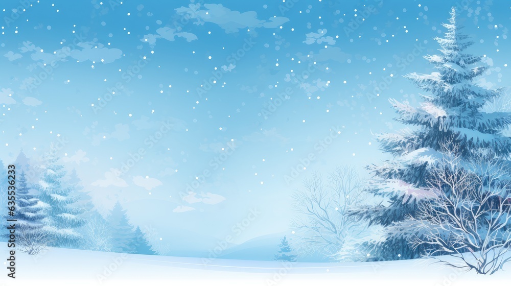 Poster winter background of snow and frost with free space for your decoration. created with generative ai 