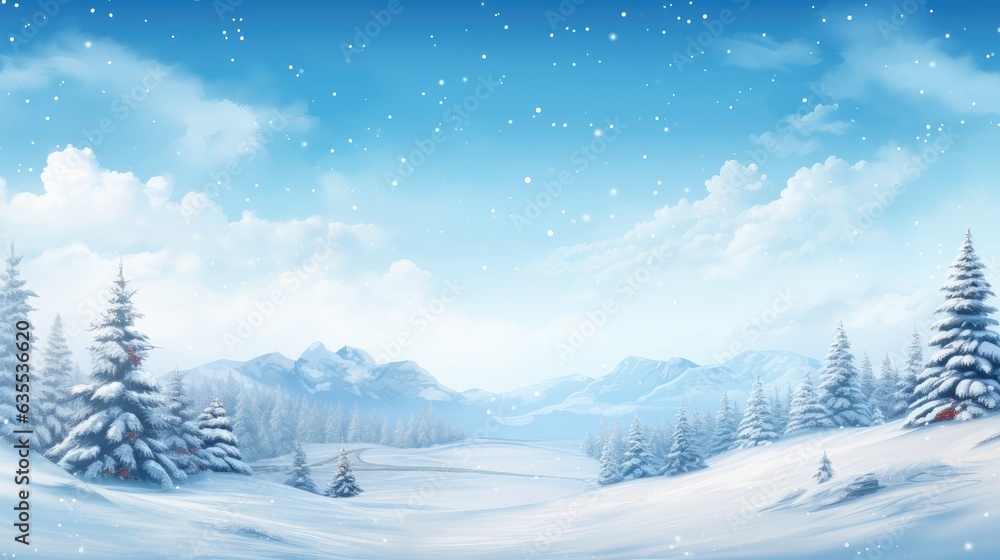 Poster winter background of snow and frost with free space for your decoration. created with generative ai 