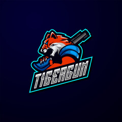 Tiger Gun Esport logo design template