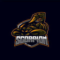 Scorpio E-sport mascot logo vector design template