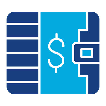 blue wallet with dollar sign clip art preview