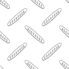 Hand drawn seamless pattern with loaves