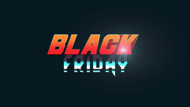 The charm of yesteryears is alive with retro Black Friday text, set elegantly amidst a vivid galaxy and shimmering stars, reflecting holiday fervor and timeless commerce