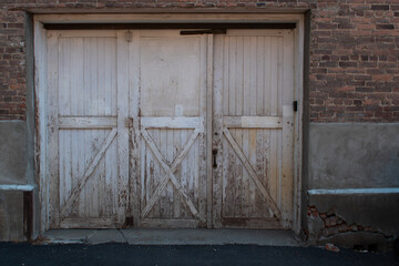 old alleyway doors dirty entrance exits