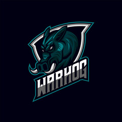Fototapeta premium Warthog E-sport mascot logo design template vector illustration