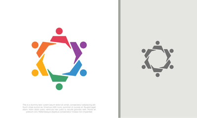 Global Community Logo Icon Elements Template. Community human Logo template vector. Community health care. Abstract Community logo.	