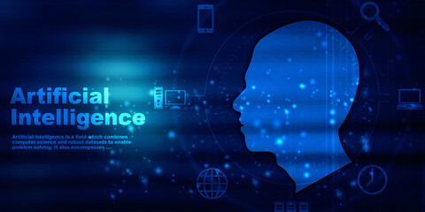Obraz premium 2d illustration digital Artificial mind concept